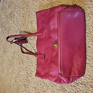 Coach merlot colored leather tote